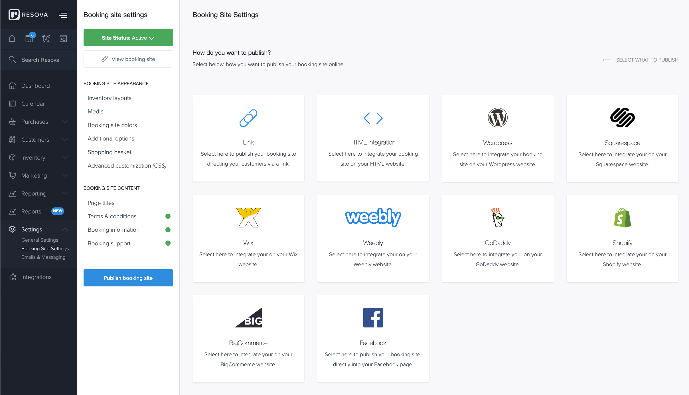 Resova Sign In Integrating the Booking Site into Wordpress