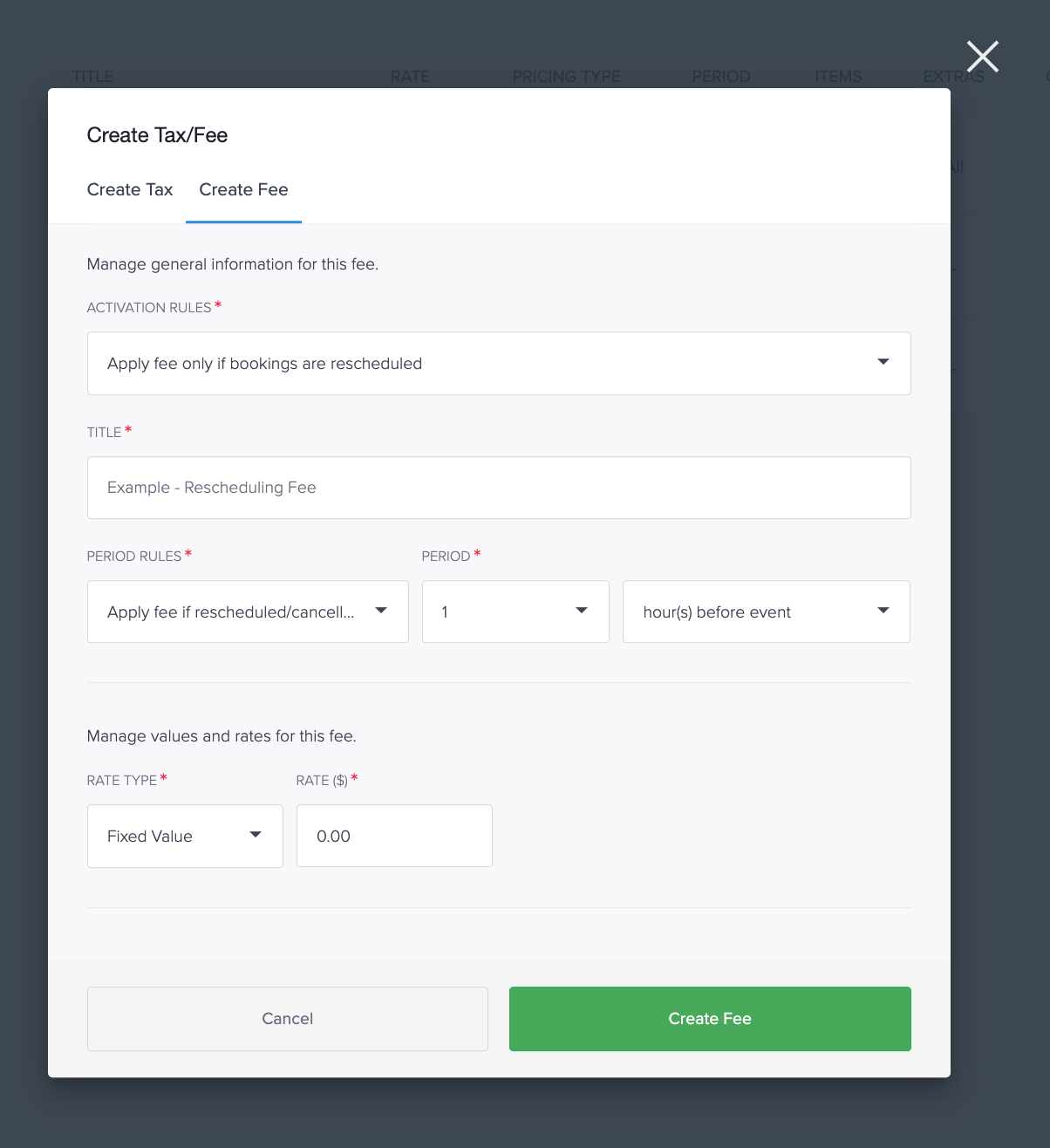 Resova Sign In Creating Taxes and Fees in Resova
