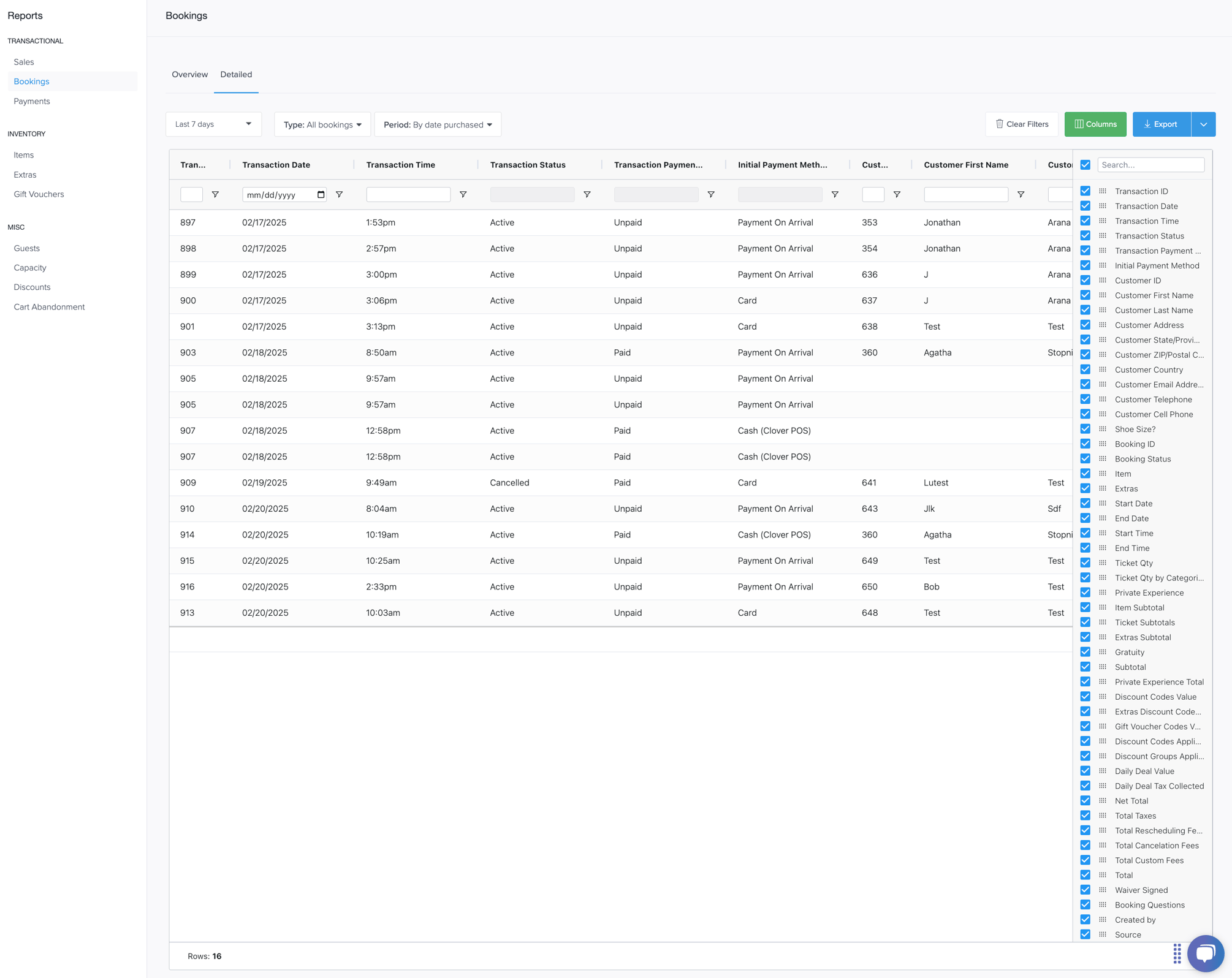 Reports Module: Transactional, Inventory, and Miscellaneous