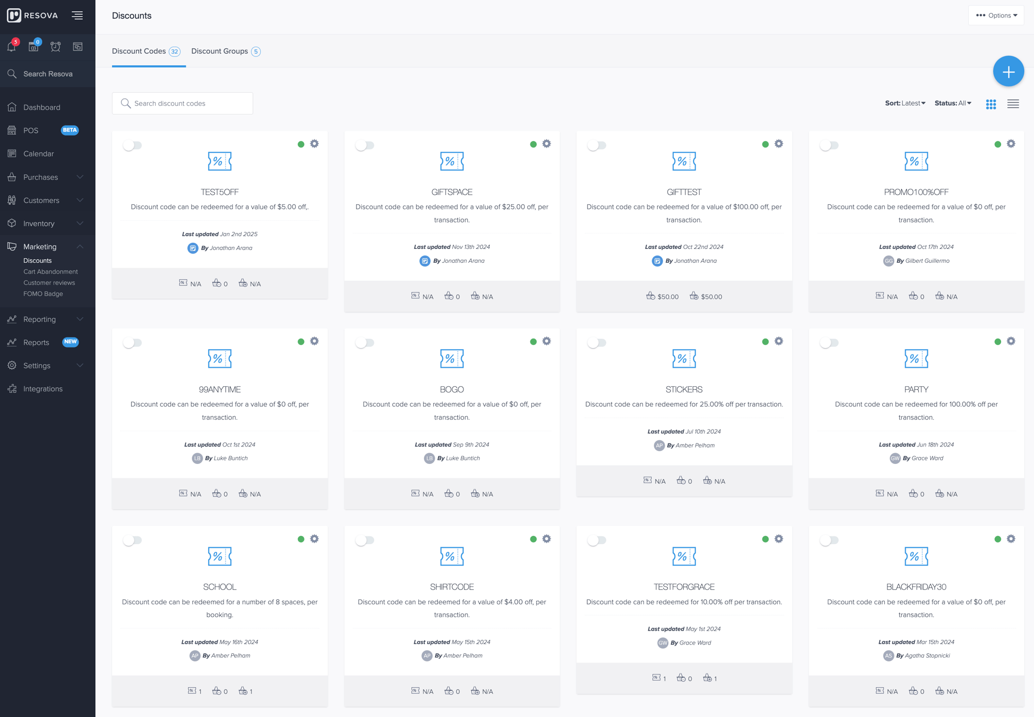 Creating and Managing Discount Codes