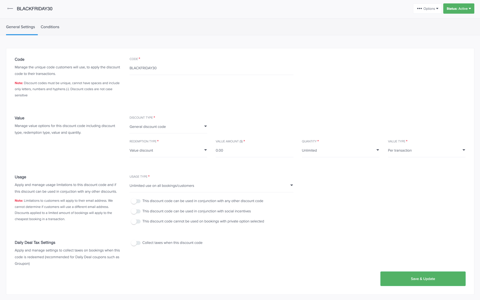 Creating and Managing Discount Codes